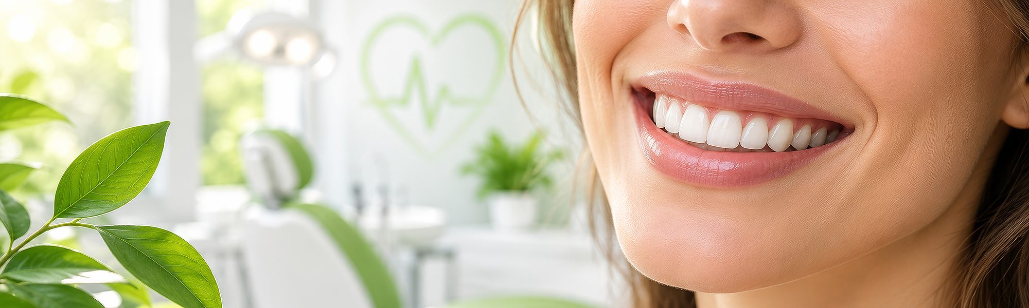 Collage mit Zahngesundheit, Bewegung und ausgewogener Ernährung